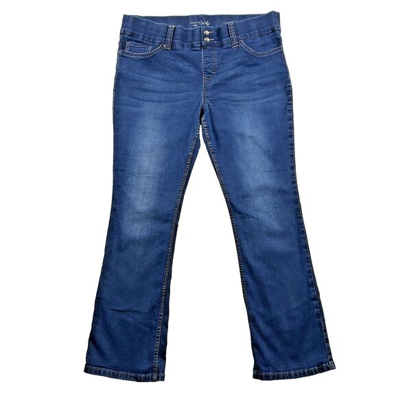 Riders By Lee Indigo Women’s 18 M Pull On Waist Smoother Bootcut Jeans Dark Wash - Picture 1 of 10